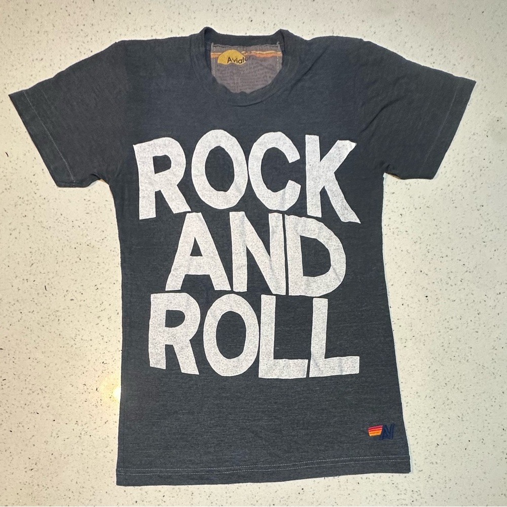 Aviator Nation ROCK AND ROLL TEE - CHARCOAL / GUC
